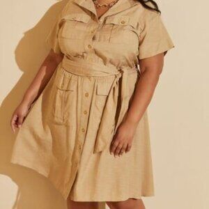 Belted Woven Shirtdress